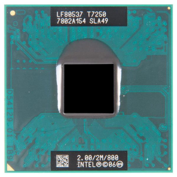 SLA49 процессор для ноутбука Intel Core 2 Duo Mobile T7250 Socket P 2.0 ГГц