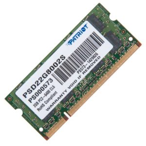 PSD22G8002S ОПЕРАТИВНАЯ ПАМЯТЬ ДЛЯ НОУТБУКА SO-DIMM DDR2, 2 ГБ, 800 МГЦ (PC-6400), PATRIOT