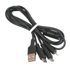 6957531080169 кабель USB x25 Soarer one pull three 3 в 1, Lightning+Micro USB+Type-C, черный