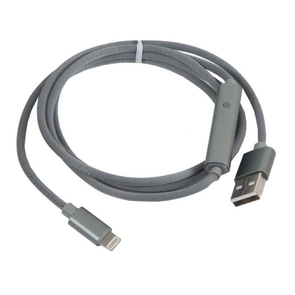 6957531080527 кабель USB  u44 Timing Lightning с таймером на 4 часа, серый