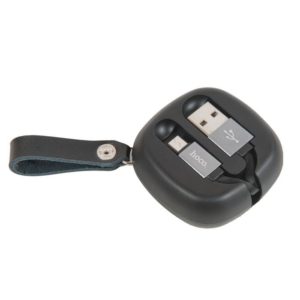 6957531071433 кабель USB  u33 Retractable с катушкой Micro USB, черный