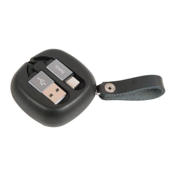 6957531071440 кабель USB  u33 Retractable с катушкой Type-C, черный