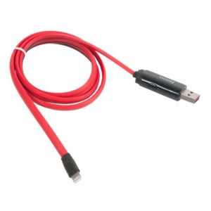 6957531062950 кабель  u29 LED displayed timing lightning charging cable, красный