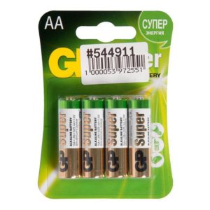 15A-BC4 БАТАРЕЙКА GP SUPER ALKALINE 1.5V, ПАЛЬЧИКОВЫЕ AA LR6, 4 ШТ