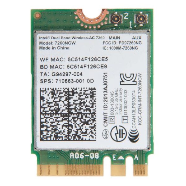 0C012-00051100 МОДУЛЬ WIFI INTEL 7260NGW AN. WILKINS  PEAK2 AGN+BT/M2