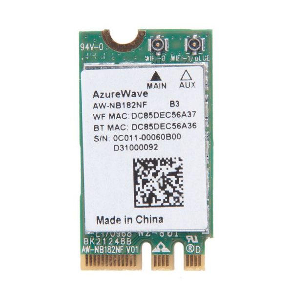 0C011-00060B00 МОДУЛЬ WIFI AZWAVE AW-NB182NF  802.11B/G/N+BT4.0+HS M.2 1630