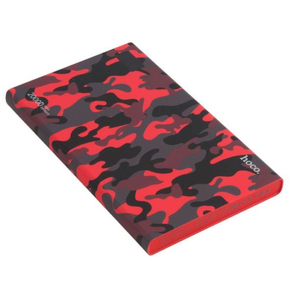 6957531077190 ВНЕШНИЙ АККУМУЛЯТОР HOCO B33A-20000 2 USB С ДИСПЛЕЕМ CAMOUFLAGE SERIES (20000MAH), КРАСНЫЙ КАМУФЛЯЖ