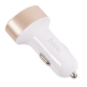 6957531076612 АВТОМОБИЛЬНОЕ ЗАРЯДНОЕ УСТРОЙСТВО HOCO Z26 С ДИСПЛЕЕМ 2 В 1, БЕЛЫЙ