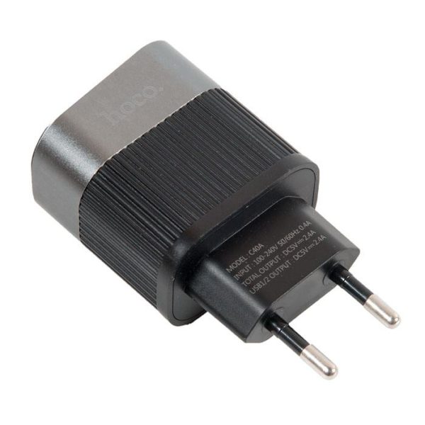 6957531089285 ЗАРЯДНОЕ УСТРОЙСТВО HOCO C40A SPEEDMASTER DUAL PORT CHARGER(EU), ЧЕРНЫЙ